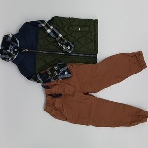 Little Lad 3-Piece Outfit with Green Vest (24 Month)